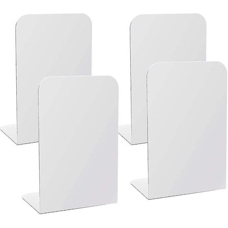 Hvide metal bogstøtter. Bogstøtter til hylder med skumpuder. Heavy Duty bog