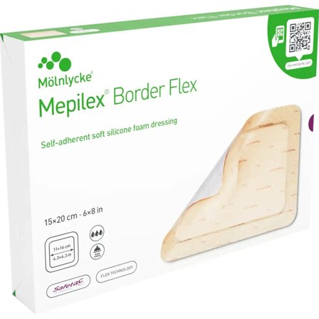 Mepilex Border Flex bandasje 15x20 cm 5 stk