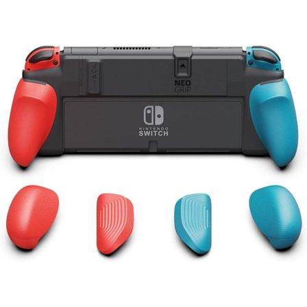 Skull & Co. NeoGrip: Et ergonomisk greb med hård skal og udskiftelige greb [passer til alle håndstørrelser] blå, rød
