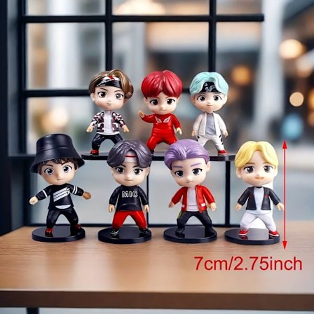 7 koreanske kjendisfigurer, trendy tegneseriefigur-samleobjekter for romdekorasjon, Halloween og høytidsgaver