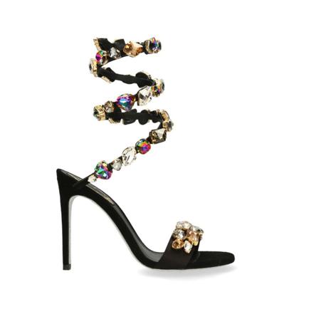René Caovilla, Sandals Zwart, Dames, Maat:39 EU,suede