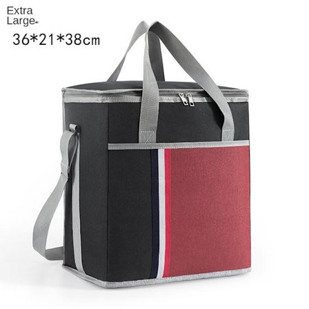 Lunchpaket, takeout, picknick, aluminiumfolie lunchlåda väska (Extra Large) Svart