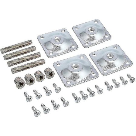 Sett med 4 festeplater for møbelbein i beslag for feste 49 x 49 x 2 mm