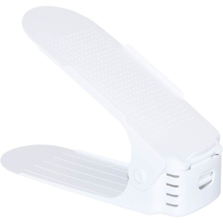 Pakke med 10 justerbare hvite skostativ, plassbesparende S