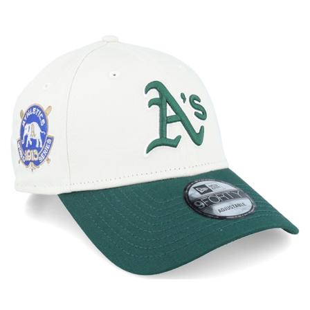 New Era - MLB Beige adjustable Cap - Oakland Athletics World Series 9FORTY Stone/Dark Green Adjustable @ Hatstore