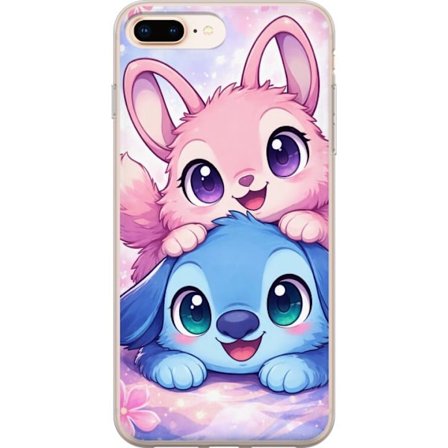 Yhteensopiva Puhelinkuori Apple Apple iPhone 7 Plus Suloinen kawaii-aiheinen kuvaus vaaleanpunaisilla ja sinisillä fantasieläimillä, suurilla silmi