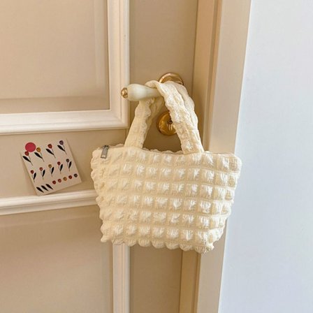 Tygväska Handväska VIT