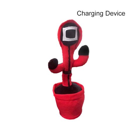 Elektrisk squid game Kaktusleksak Supersöt Sjungande Dans Plyschpussel Leksaksnyhet Presenter till barn