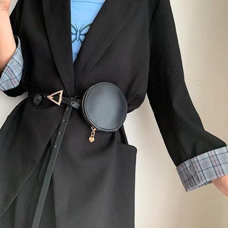 Vegansk læderbælte med lille taske perfekt til penger & festival