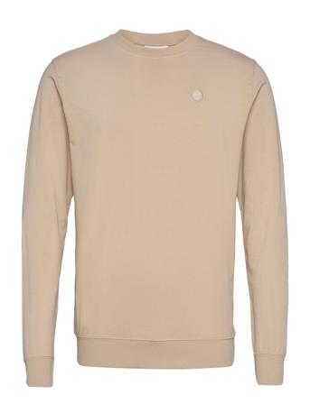 Elm Garment Dyed Pique Sweat W/Badg Beige Knowledge Cotton Apparel
