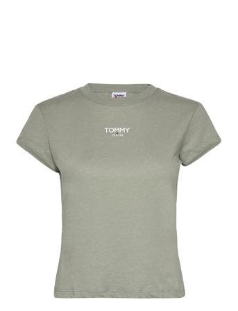 Tjw Bby Essential Logo 1 Ss T-shirts & Tops Short-sleeved Grønn Tommy Jeans*Betinget Tilbud