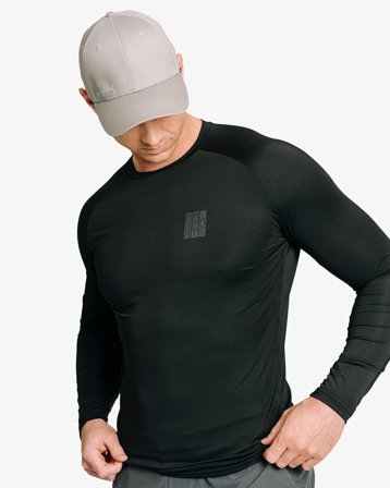 MM Sports Compression LS Tee, Black Black M