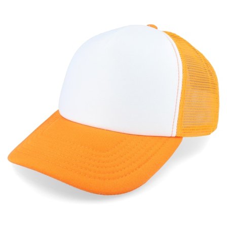 Beechfield - Orange trucker Cap - Foam Fluorescent Orange/White Vintage Trucker @ Hatstore