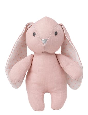 Teddykompaniet Elina, Rabbit In Cotton And Linen Fabric, Pink - Pink - H:20CM