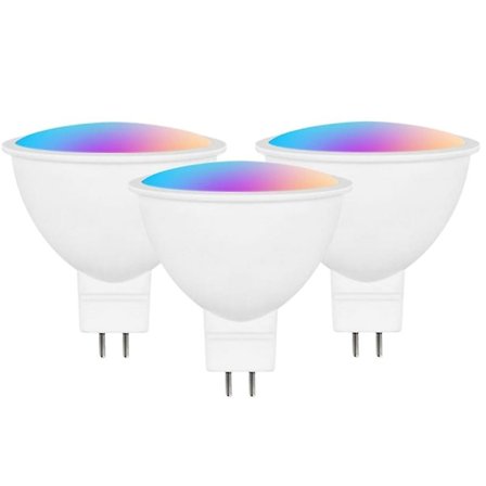 3 stk. MR16 Tuya Smart RGB LED dimbar lyspære Wifi bil hjemme fargerik stemningslys