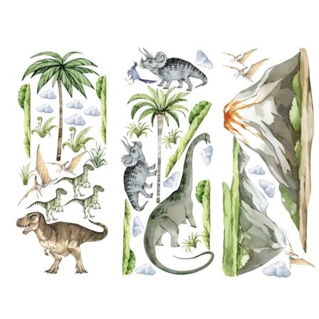 Dinosaur Stor Vægklistermærke Børn Dino, Vægdekoration Dino Vægdekoration Dinosaur Sæt Vægklistermærker Dyr Børneværelse Drenge Vægklistermærker 