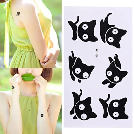 1 stk. Sort Vandtæt Midlertidig Tatoveringsmærkat på Krop Ben Vandoverførsel Sexet Blonde Strømpe Falsk Flash Tatovering til Pige Kvinder