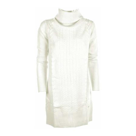 YES ZEE White Polyester Kjole Hvid, Dame