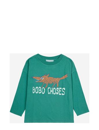 The Clever Fox T-Shirt Tops T-shirts Long-sleeved T-shirts Green Bobo Choses