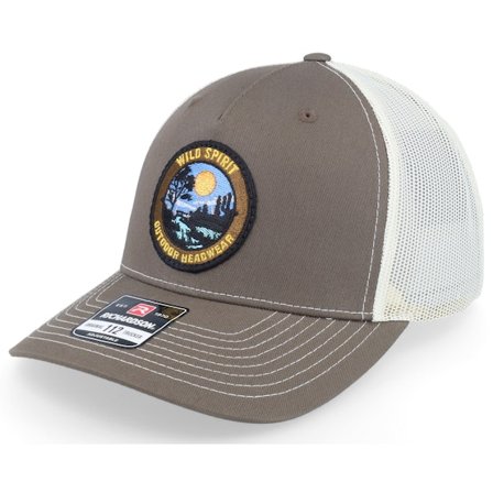 Wild Spirit - Brun trucker Caps - Outdoor Landscape Sunset Logo 112fp Split Trucker @ Hatstore