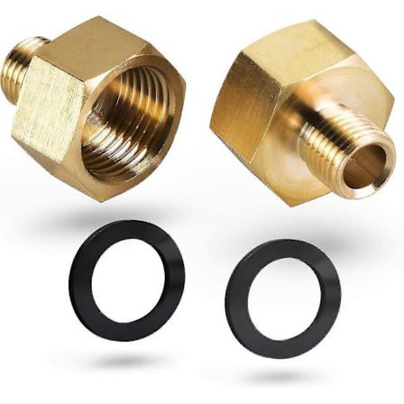 Gasadapter 1/2 tum Hon - 1/4 tum Han - Gasledningsadapter i Koppar, Övergång 1/2 tum Höger Invändig Gänga till 1/4 tum Vänster Utvändig Gänga