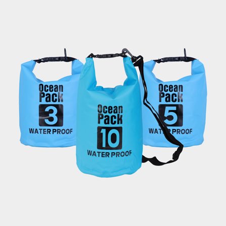 Zestaw drybagów / worki żeglarskie Ocean Pack, 500D, 3/5/10 litrów, niebieskie, 3-pack - Jachtowa