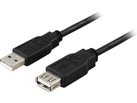 DELTACO USB-förlängningskabel, USB2-13S, USB (hane) till USB Typ A (hona), USB 2.0, 3 m, svart - Lyreco - Datorprodukter - Kablar och adaptrar - USB-