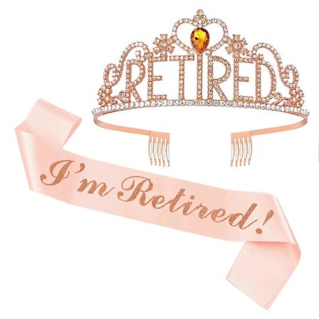 Pensioneringsdekorationer Pensioneringsgaver til kvinder Pensioneringsfestdekorationer Pensioneringsdiadem