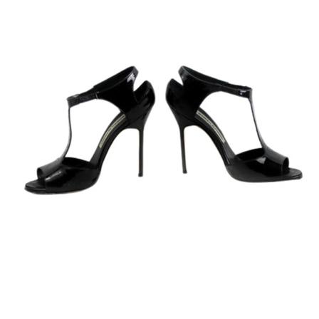 Manolo Blahnik Pre-owned Leather Heels Sort, Dame Vintage Sko, Størrelse: 40 EU