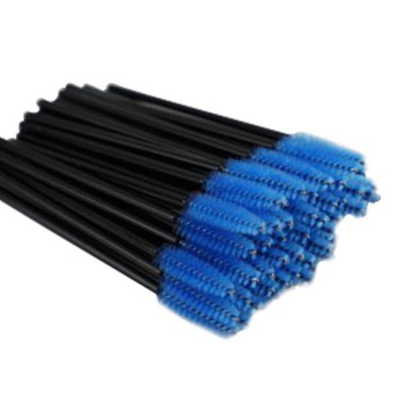 100 st Svarta engångsögonfransborstar Mascara Wands Ögonbryn Ricinolja Borste Makeup Tool Svart Blå