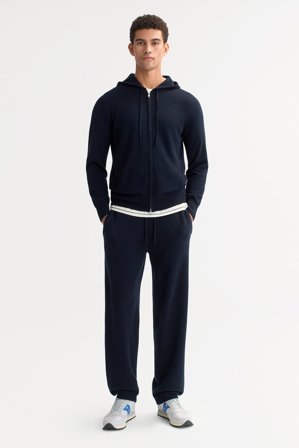 Soft Goat - Men's Zip Hoodie - Cashmere hoodie - XL - Navy