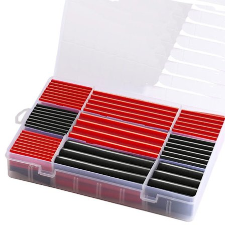 365 stk. 3:1 Krympestrømpe Svart Krympefolie Lim