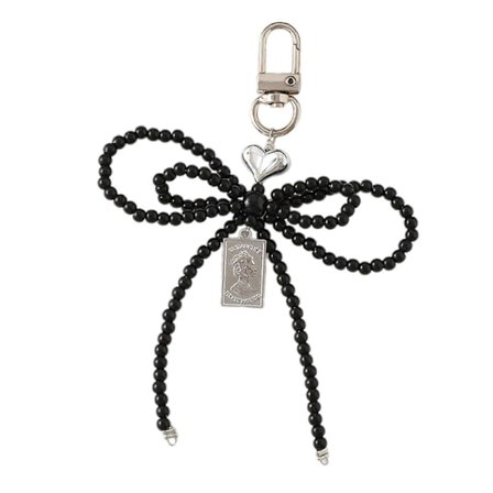 Pigeagtige Perler Perlebesat Telefon Charm Blød Sløjfe Nøgleringe Moderigtig Nøglering Vedhæng til Stilfuld Taske Forbedring Hvid