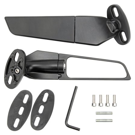 2 stk Motorcykel Bakspejl Justerbar Roterende Vindvinge Spejl Udskiftning til Ninja 250 300 H2 H4