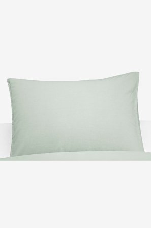 Borganäs of Sweden - Tyynyliina Washed 2/pakk. - Vihreä - Tyynyliinat - 50X60 - - Homeroom