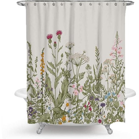 Vanntett Dusjforheng med Fargerike Blomster, Separat Badeforheng 150 * 180cm