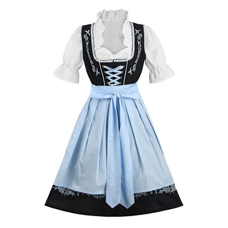 Gos- Halloween koselig kostyme Oktoberfest bayersk tradisjonell ølkostyme kjole brodert hushjelpkostyme hushjelpdress