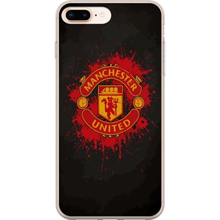 Yhteensopiva Puhelinkuori Apple Apple iPhone 7 Plus Manchester United logo punaisella ja keltaisella värillä, raikas urheilullinen tausta