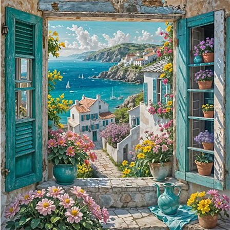 Landskabs Diamant Kunst Sæt til Voksne, Landskabs 5D Diamant Maleri Sæt til Voksne Begyndere, DIY Fuld Runde Bor Diamant Dot Maleri, Hjem 