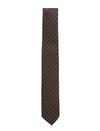 Tie With Pattern 7 Cm Brown Lindbergh Black