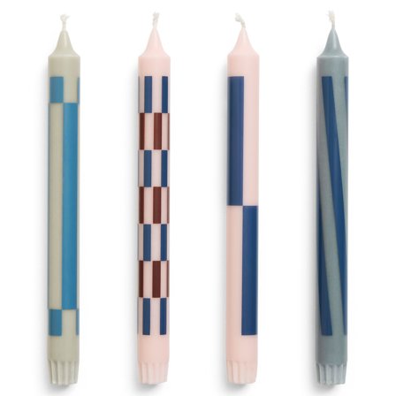 Hay Pattern lys 4 stk, light blue/pink' - 'Light pink, blue