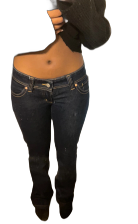 Abrand Super Low Kick jeans mörkblå