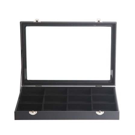 Opbevaringsboks Sort PU-læder Smykkeskrin til Soveværelseskommoden eller Gave