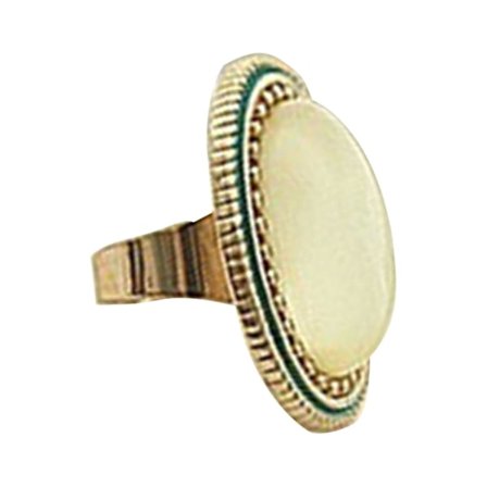 Säädettävissä oleva iso soikea luonnonkivillä koristeltu seosrengas treffeille