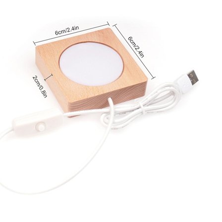 Trä LED-ljusbas för 2d/3d-kristallhantverk - Flerfunktionell fyrkantig USB-belysningsstativ(6)