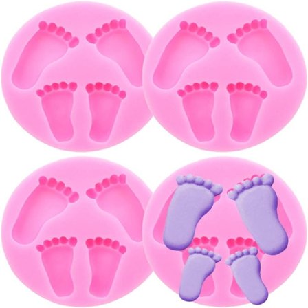 4 STK Fødder Fondantforme 3D Fodforme Fødder Harpiksforme