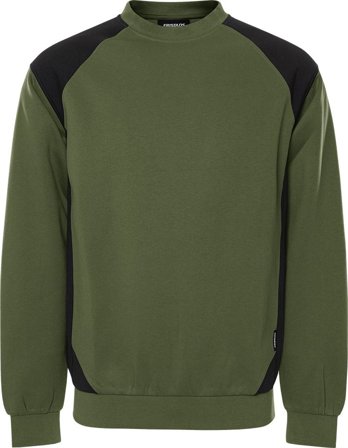 Fristads Herr Green sweatshirt 7148 GSM, Militärgrön/Svart