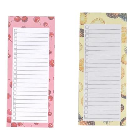 2-pack magnetisk inköpslista, 3,5 tum x 8,4 tum magnetisk inköpslista för kylskåp, 100 rivark magnetblock inköpslista, för shopping, till