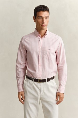 GANT Herren Classic Oxford-Hemd mit Streifen (XL) Rosa