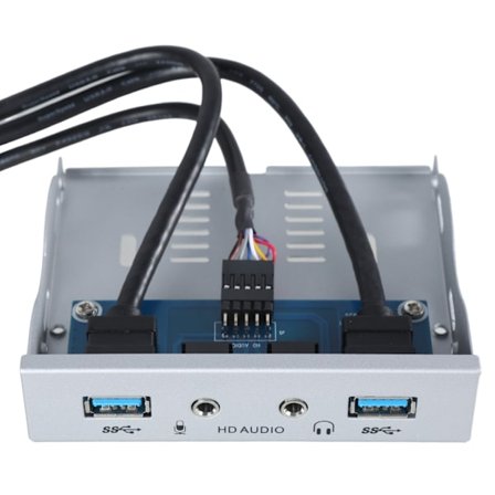USB3.0 Frontpanel Adapter 2port USB3.0 + 3.5mm Høretelefonport Nem Installation i 3.5inch Bay Reducerer Interferens